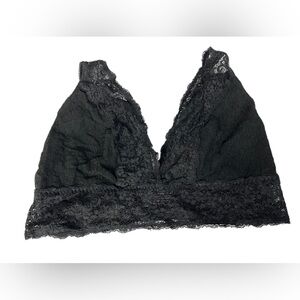 Soma Black Lace Plunge Bralette XL Adjustable Straps